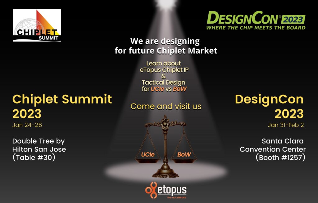 Join us at Chiplet Summit & DesignCon 2023 eTopus